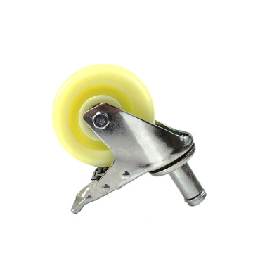 4 inch medium brake PP casters with  rod